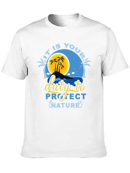 Protect Nature Graphic Tee - Black Cotton T-Shirt