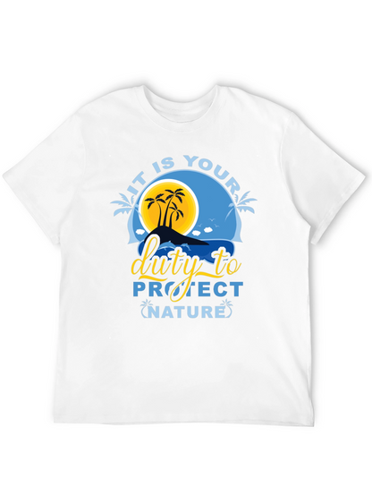 Protect Nature Graphic Tee - Black Cotton T-Shirt