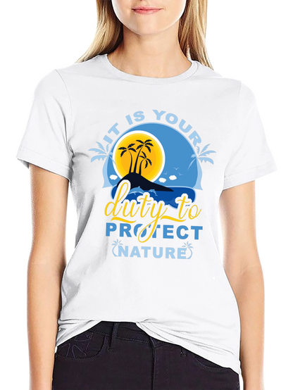 Protect Nature Graphic Tee - Black Cotton T-Shirt