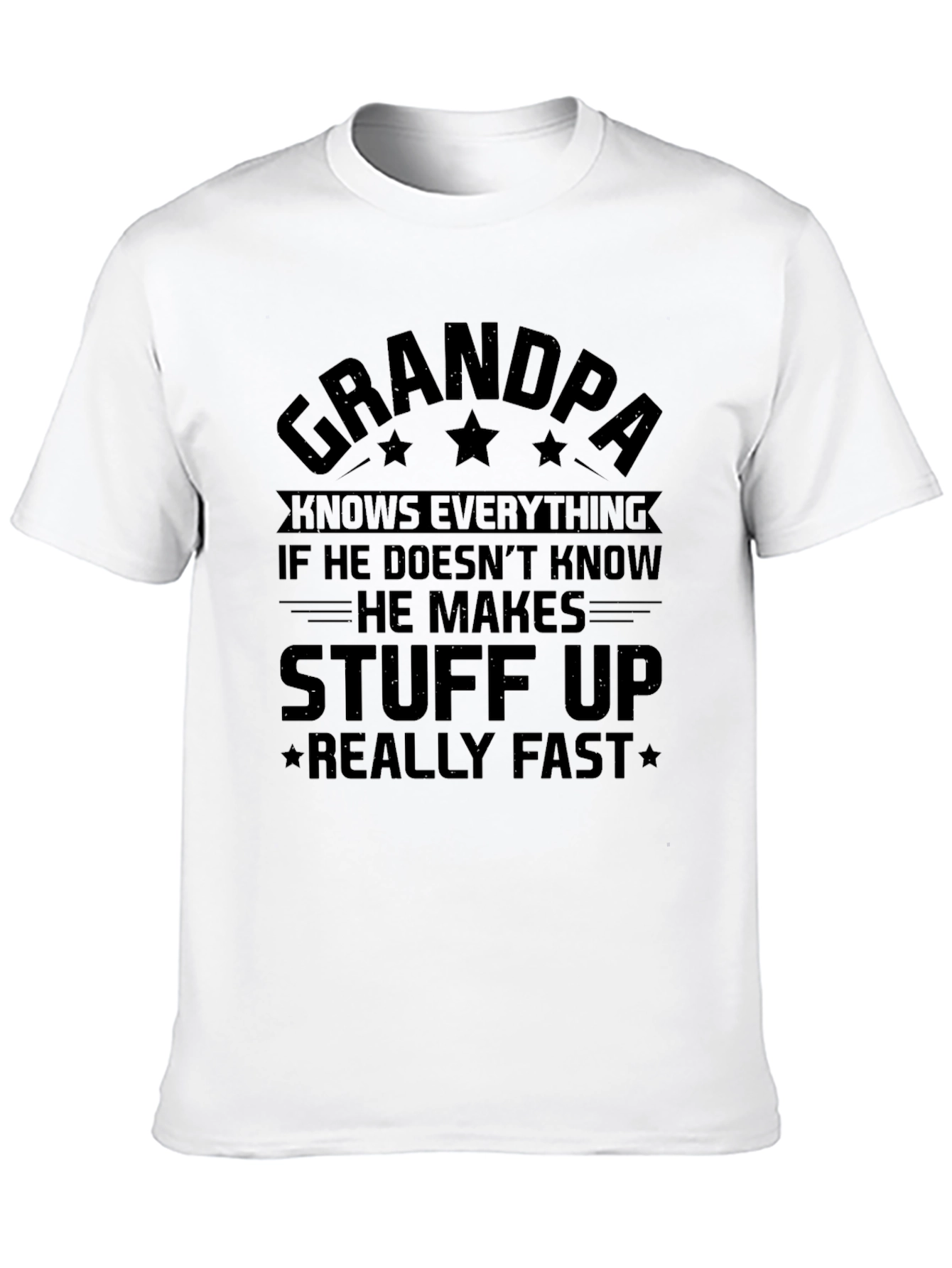 Grandpa Knows Everything Black T-Shirt