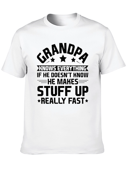 Grandpa Knows Everything Black T-Shirt
