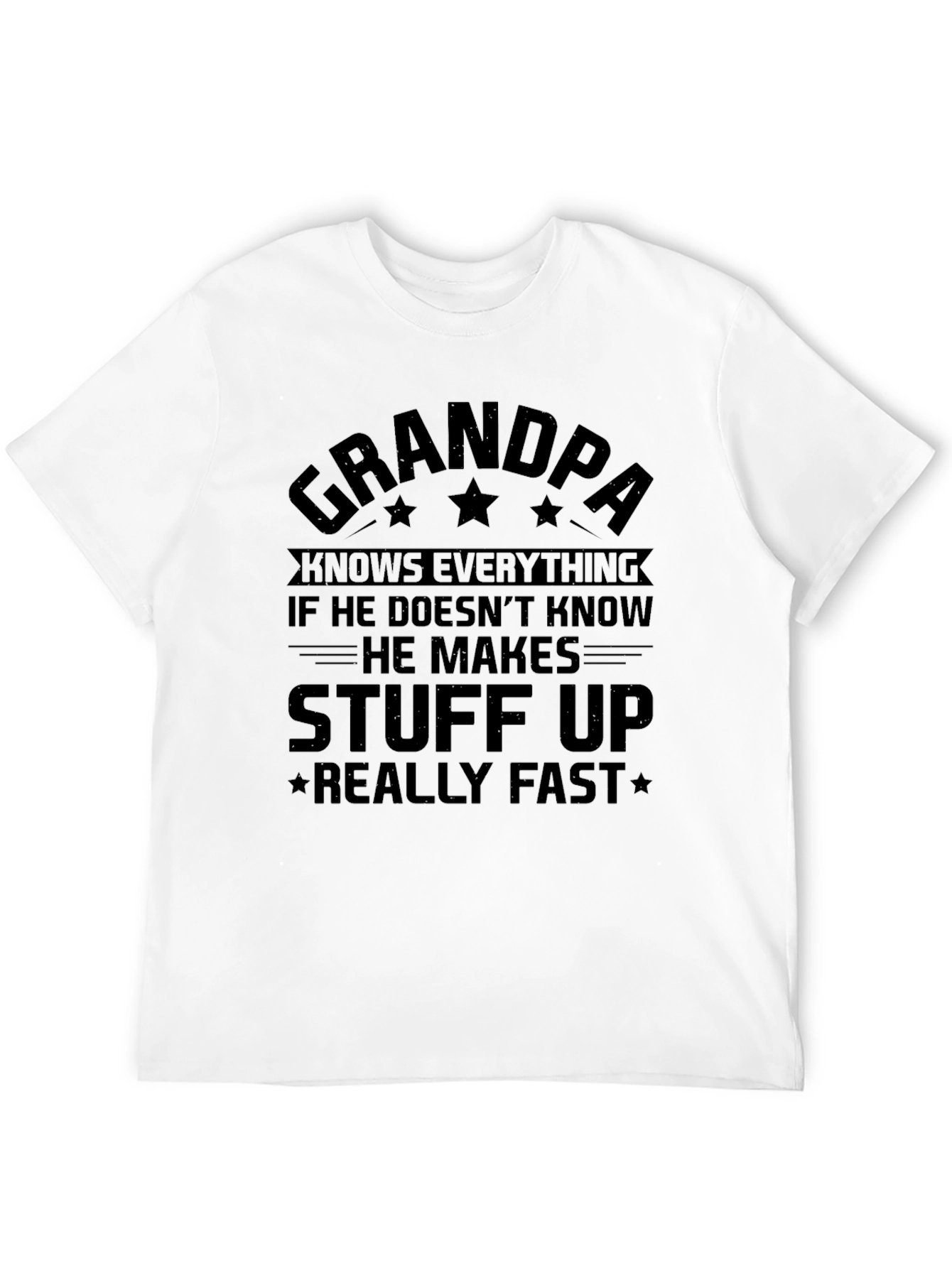 Grandpa Knows Everything Black T-Shirt
