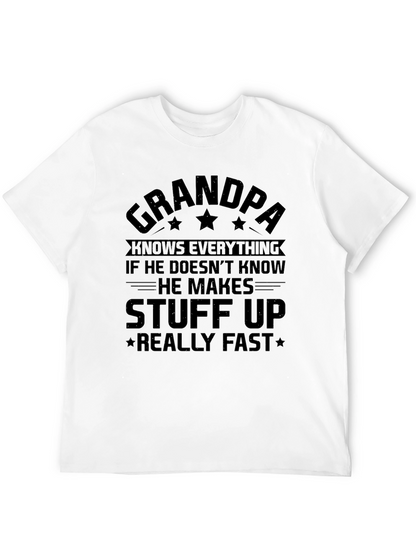 Grandpa Knows Everything Black T-Shirt