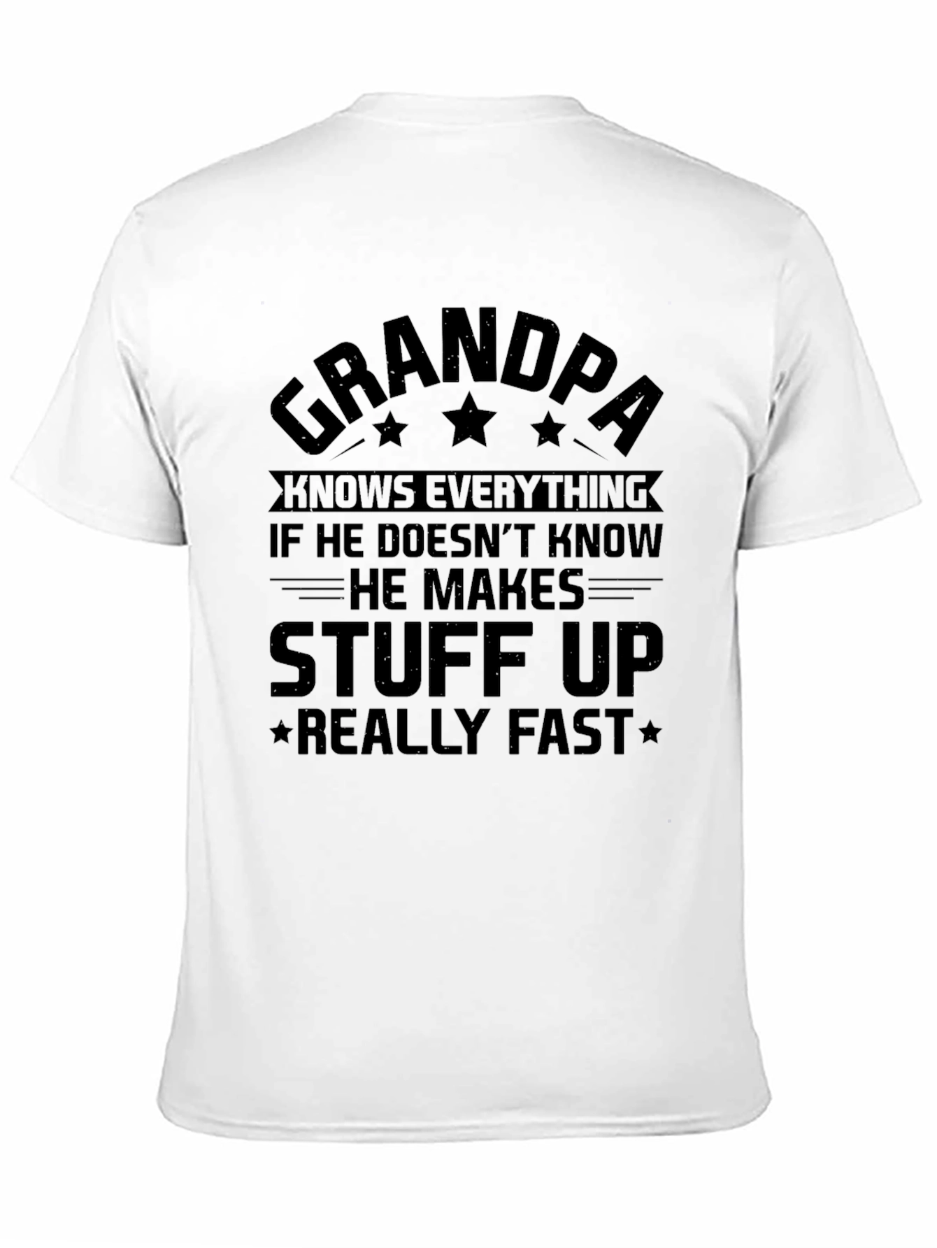 Grandpa Knows Everything Black T-Shirt