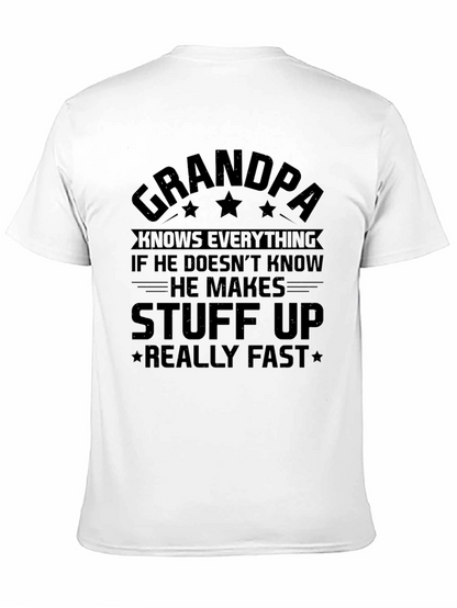 Grandpa Knows Everything Black T-Shirt
