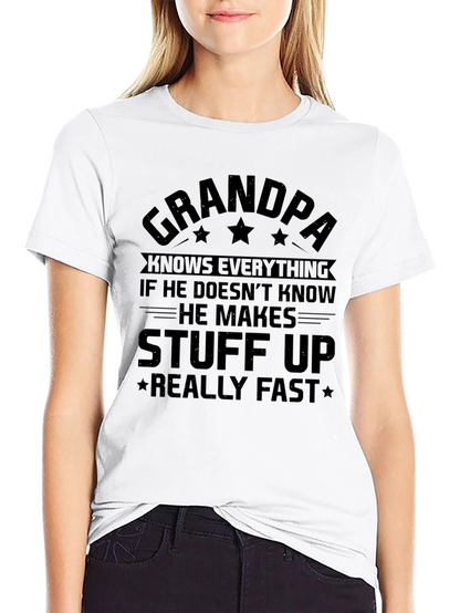 Grandpa Knows Everything Black T-Shirt