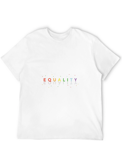 Equality Rainbow Graphic Tee - Black Cotton Shirt