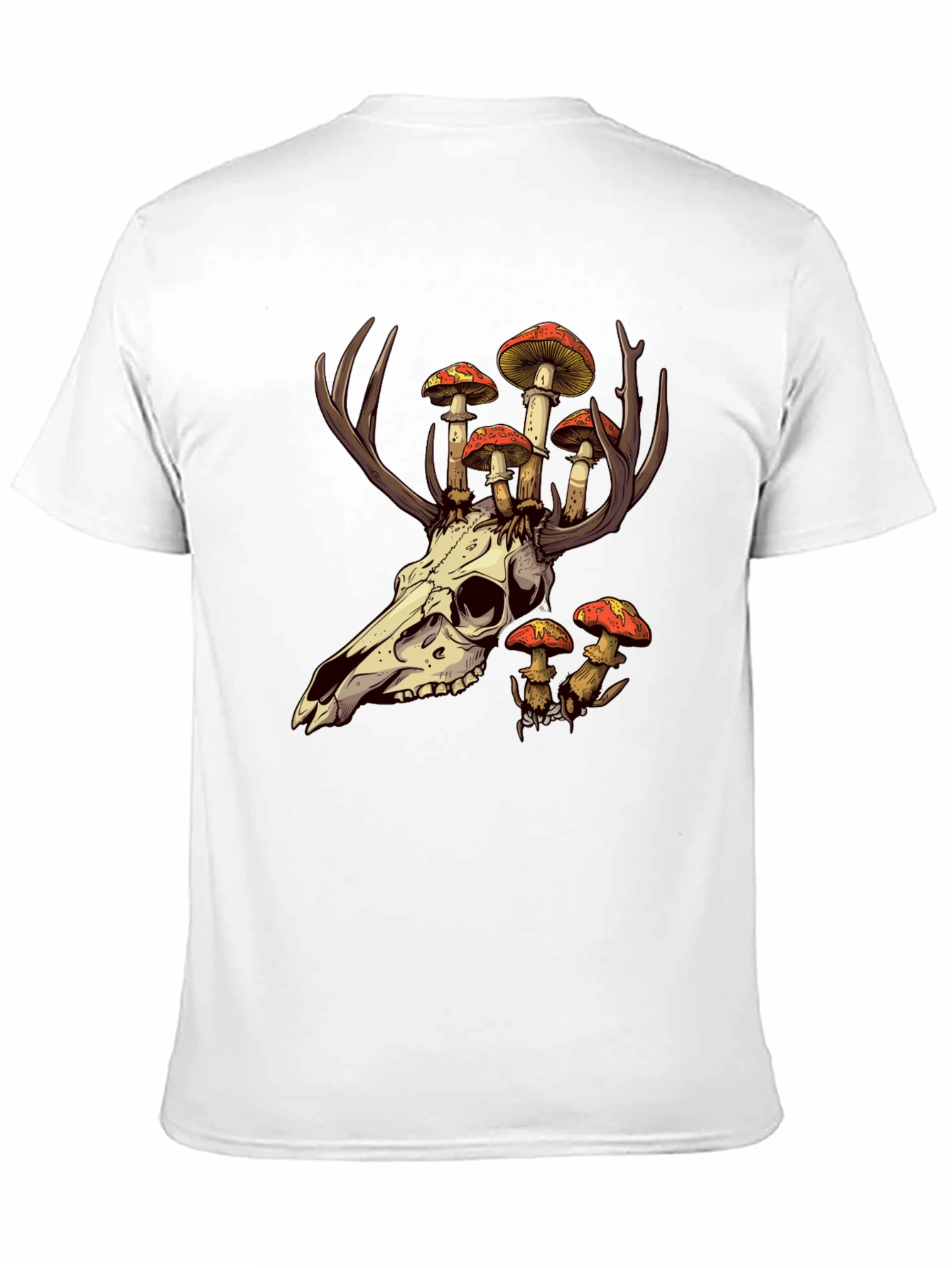 Skull and Mushroom T-Shirt - Unique Graphic Tee