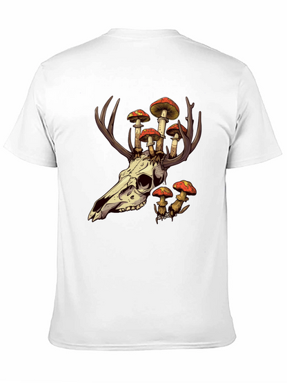 Skull and Mushroom T-Shirt - Unique Graphic Tee