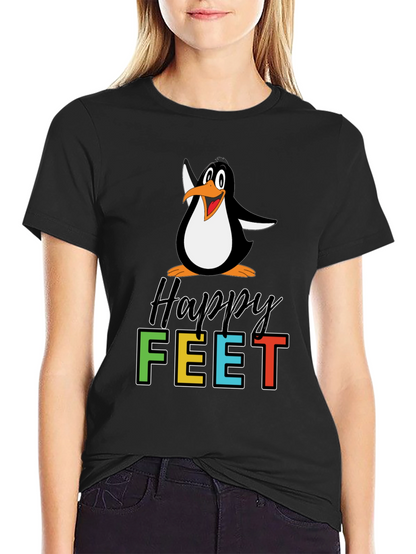 Happy Feet Penguin Graphic Tee - Black T-Shirt