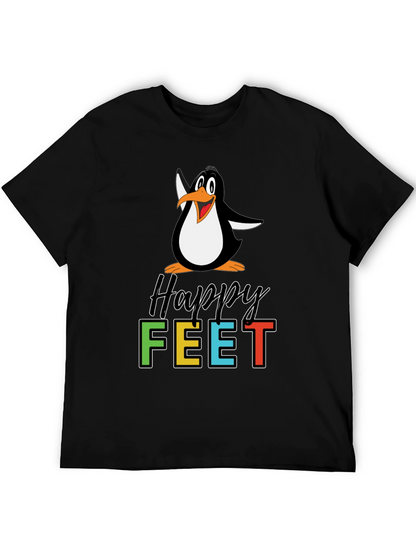 Happy Feet Penguin Graphic Tee - Black T-Shirt