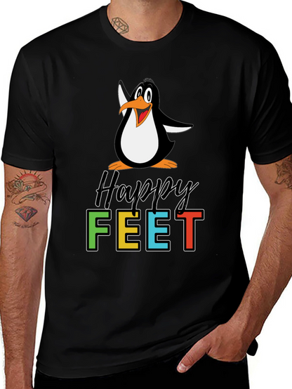 Happy Feet Penguin Graphic Tee - Black T-Shirt
