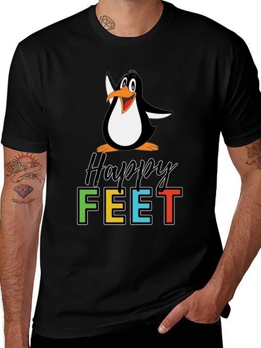 Happy Feet Penguin Graphic Tee - Black T-Shirt