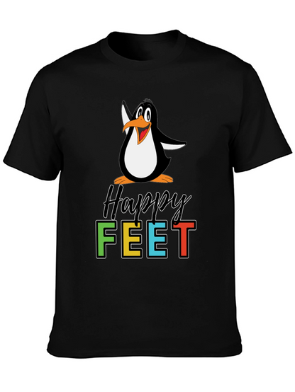 Happy Feet Penguin Graphic Tee - Black T-Shirt