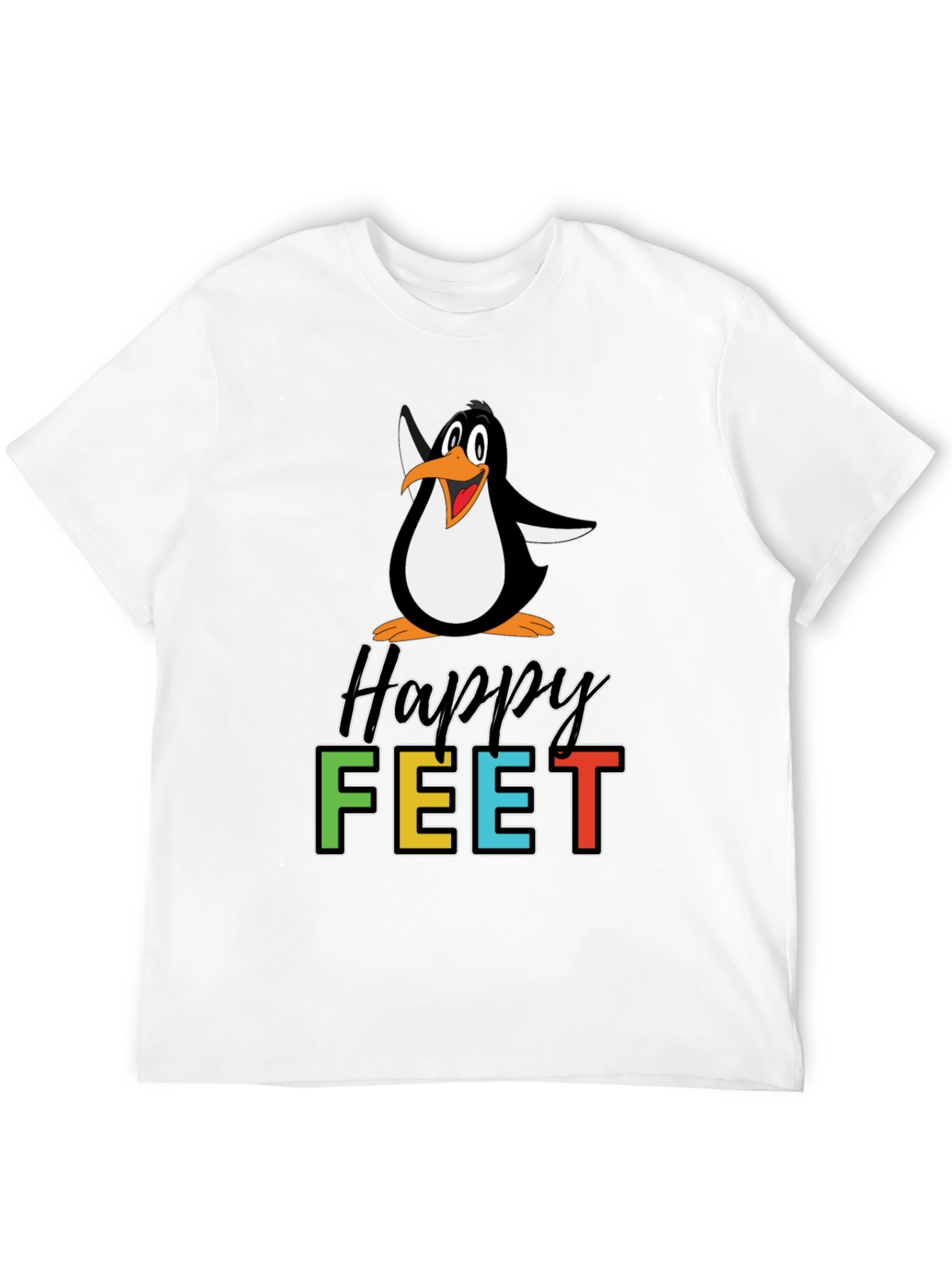 Happy Feet Penguin Graphic Tee - Black T-Shirt