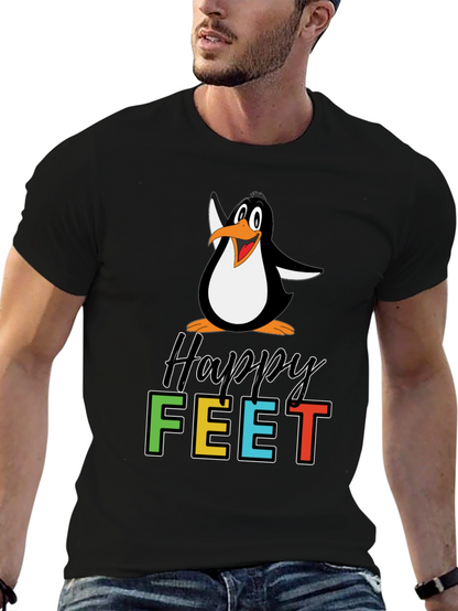Happy Feet Penguin Graphic Tee - Black T-Shirt