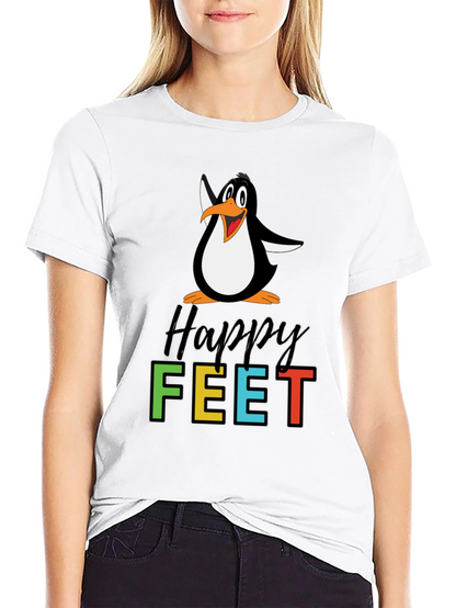 Happy Feet Penguin Graphic Tee - Black T-Shirt