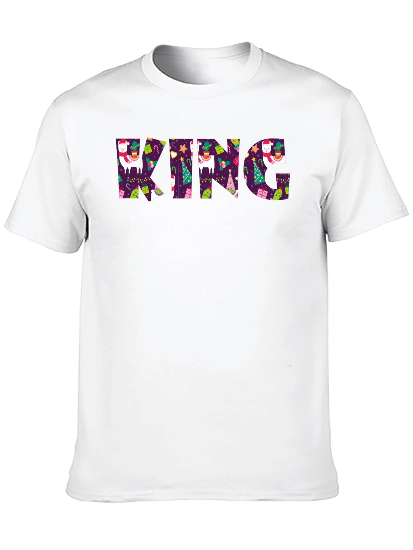 Festive King Graphic Print Black T-Shirt