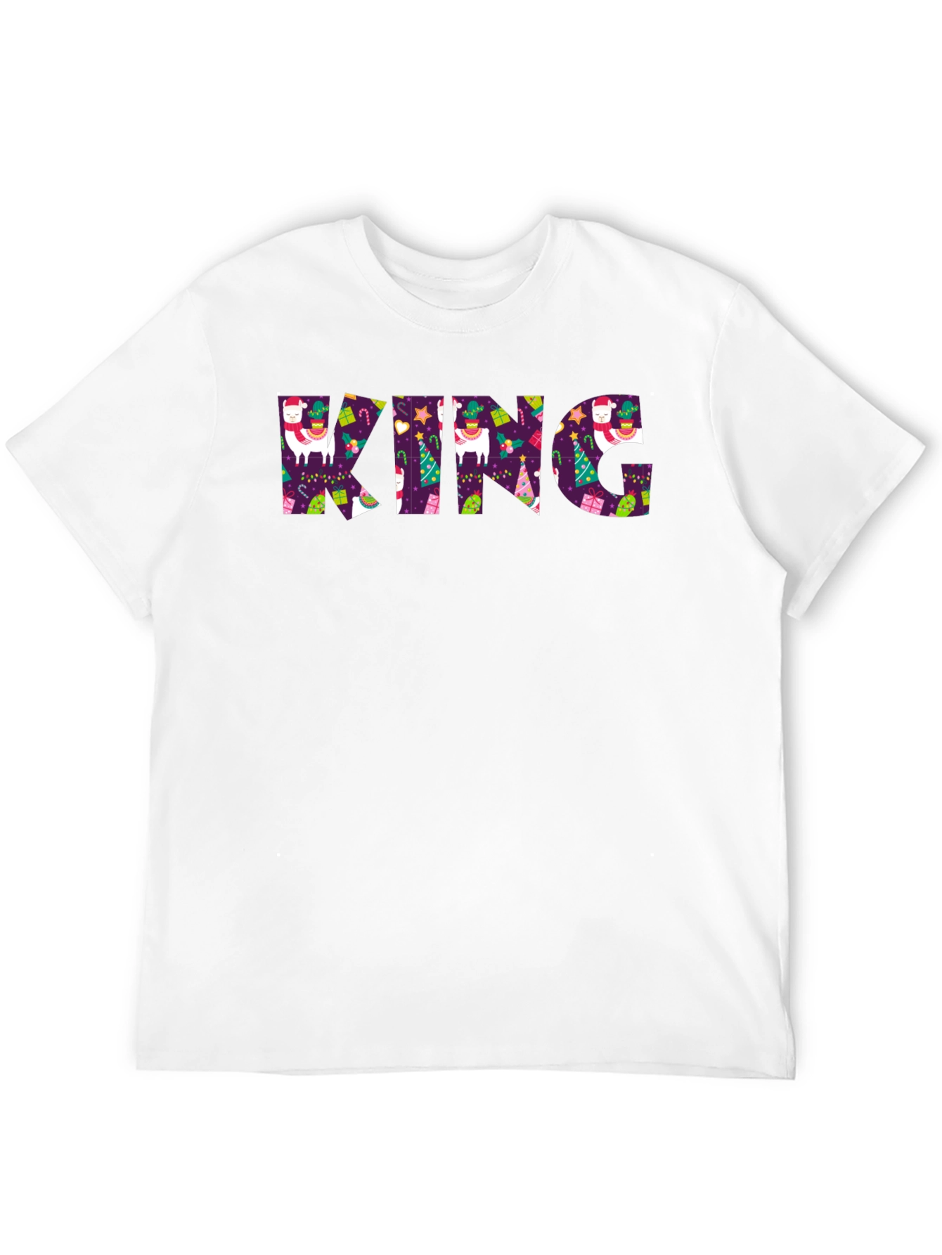 Festive King Graphic Print Black T-Shirt