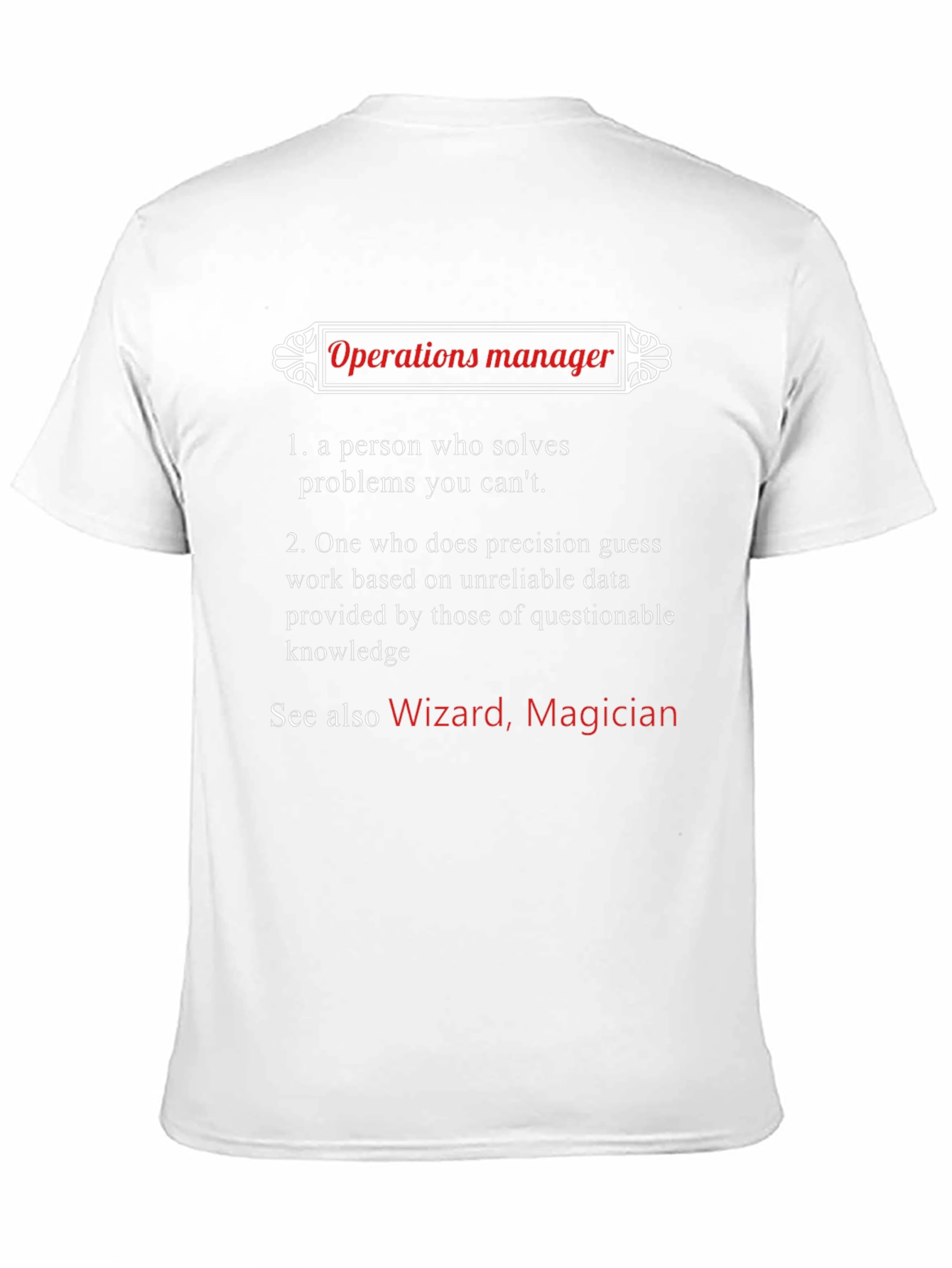Operations Manager Definition T-Shirt