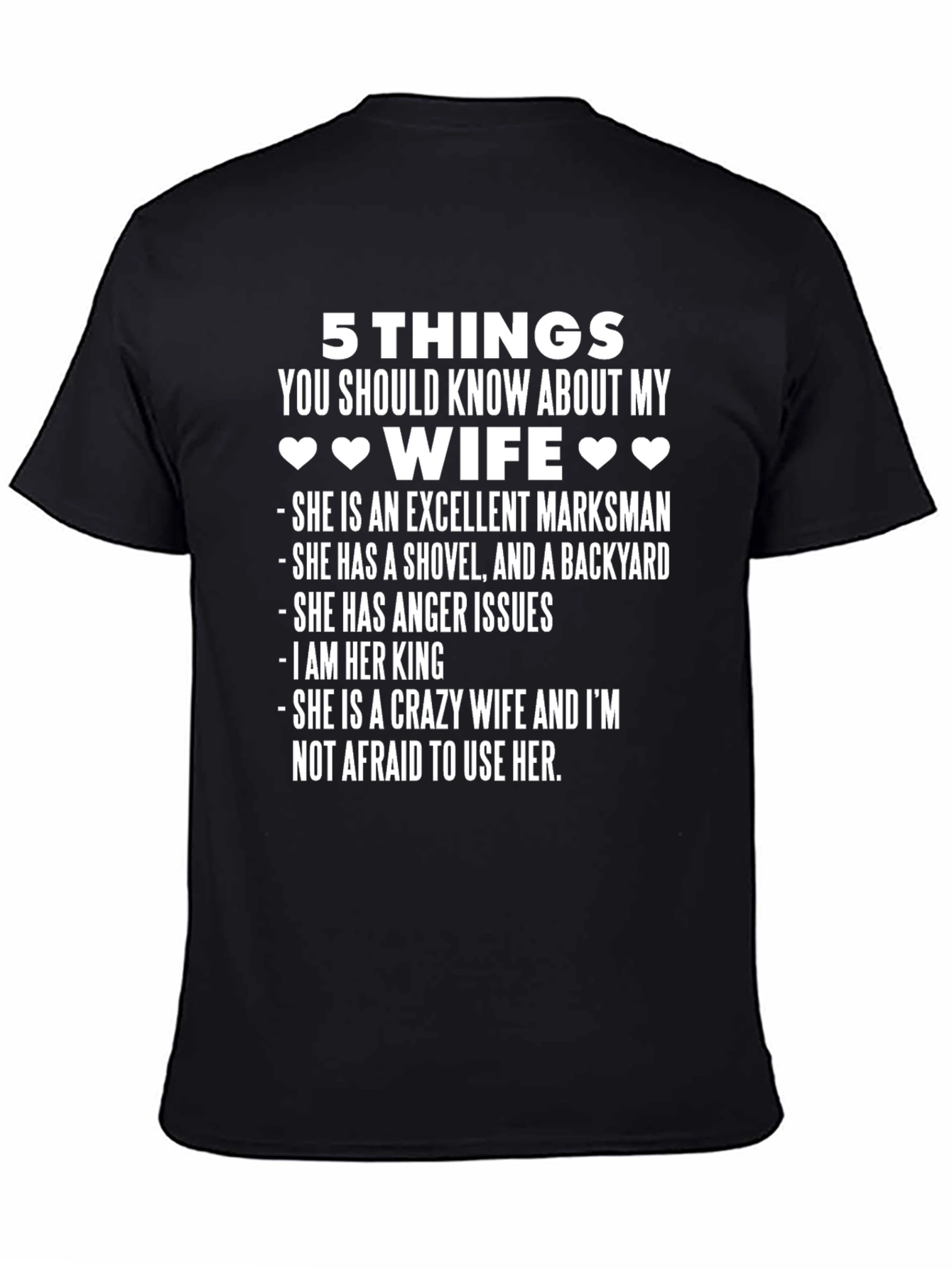 5 Things Wife T-Shirt - Husband Gift