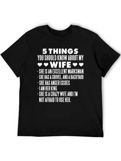 5 Things Wife T-Shirt - Husband Gift