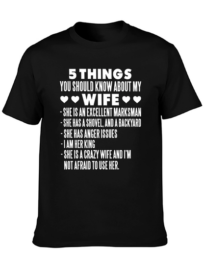 5 Things Wife T-Shirt - Husband Gift