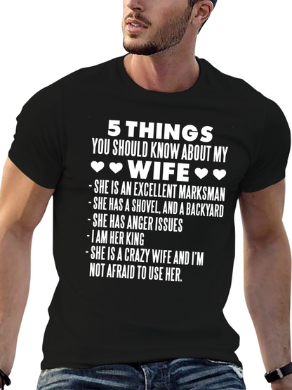 5 Things Wife T-Shirt - Husband Gift
