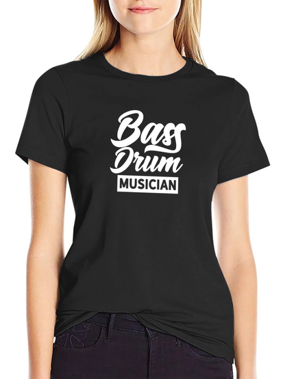 Bass Drum Musician Black Graphic T-Shirt