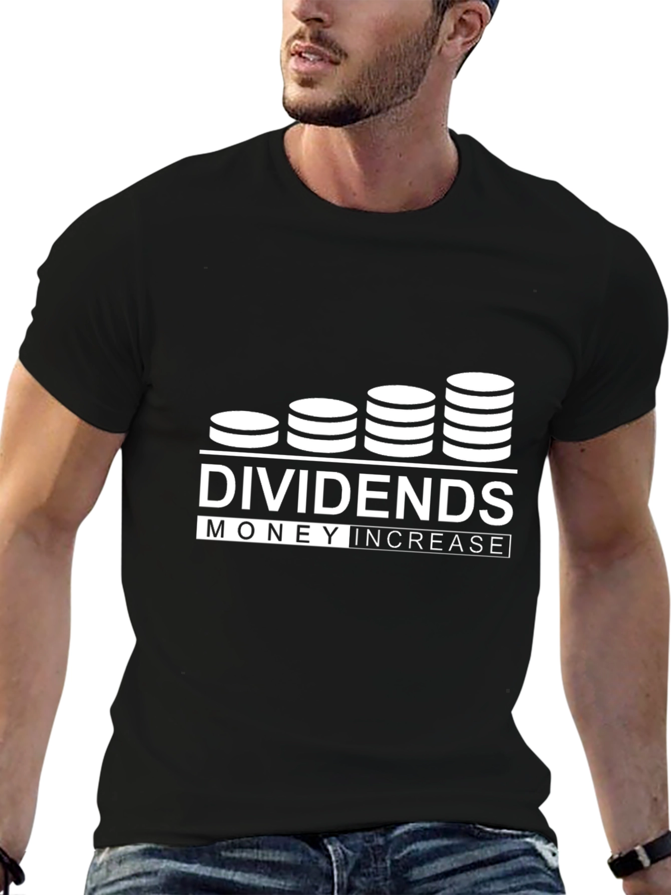 Dividends Money Increase Graphic Tee - Black