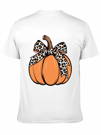 Pumpkin Leopard Bow T-Shirt - Fall Apparel