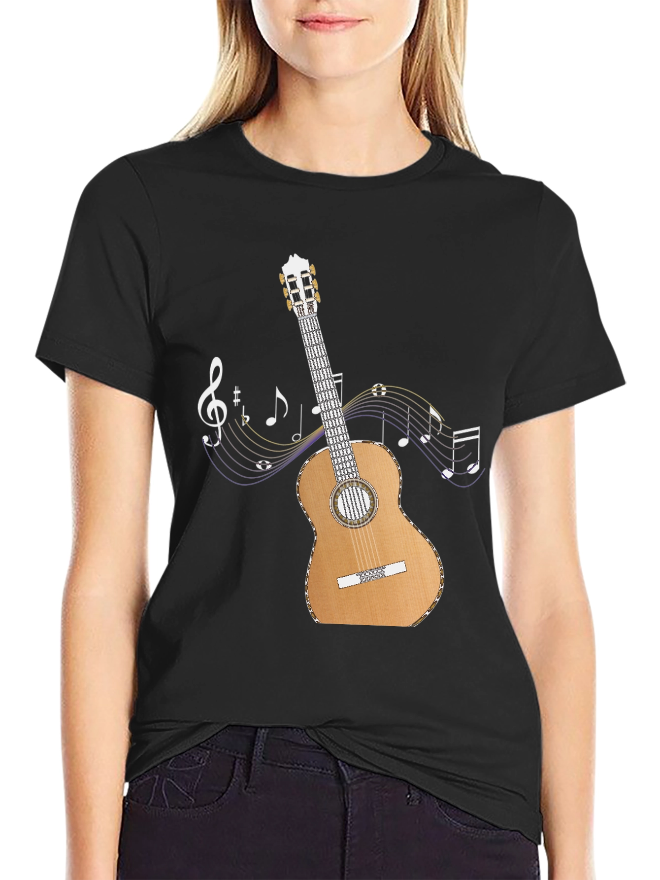 Guitar Music Notes Graphic T-Shirt