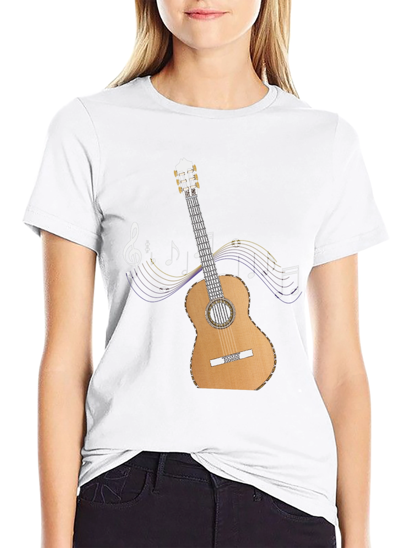 Guitar Music Notes Graphic T-Shirt