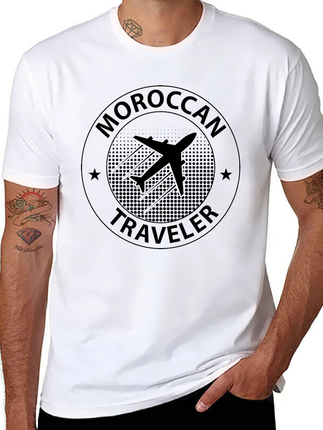Moroccan Traveler T-Shirt - Airplane Design