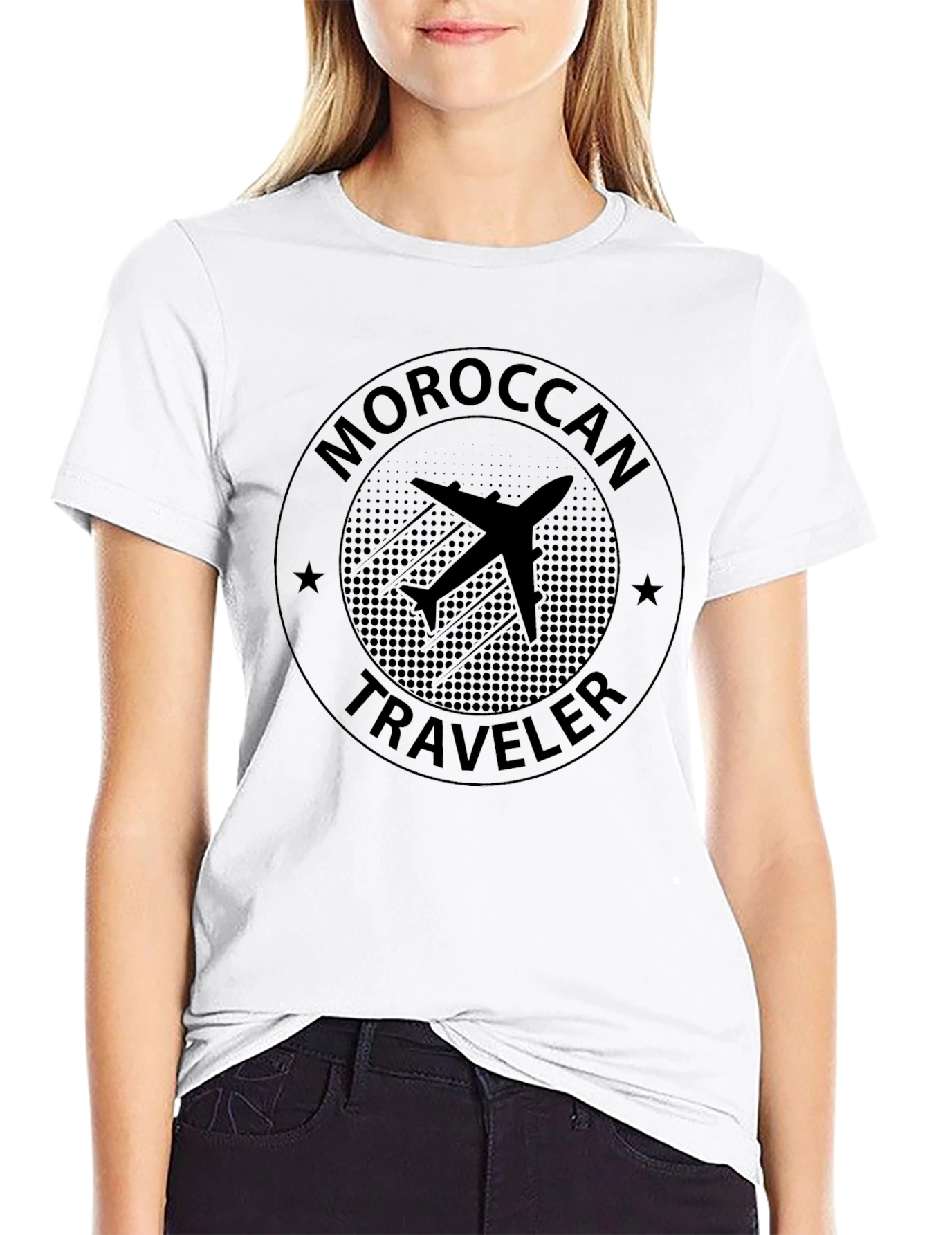 Moroccan Traveler T-Shirt - Airplane Design