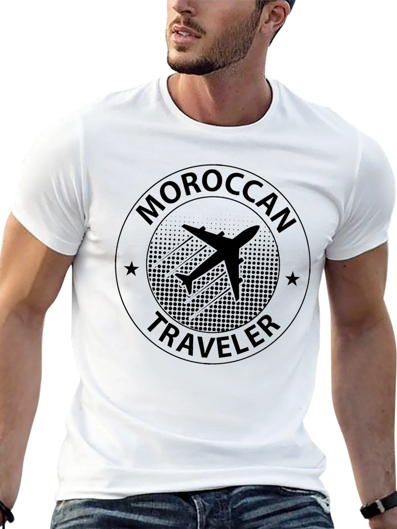 Moroccan Traveler T-Shirt - Airplane Design