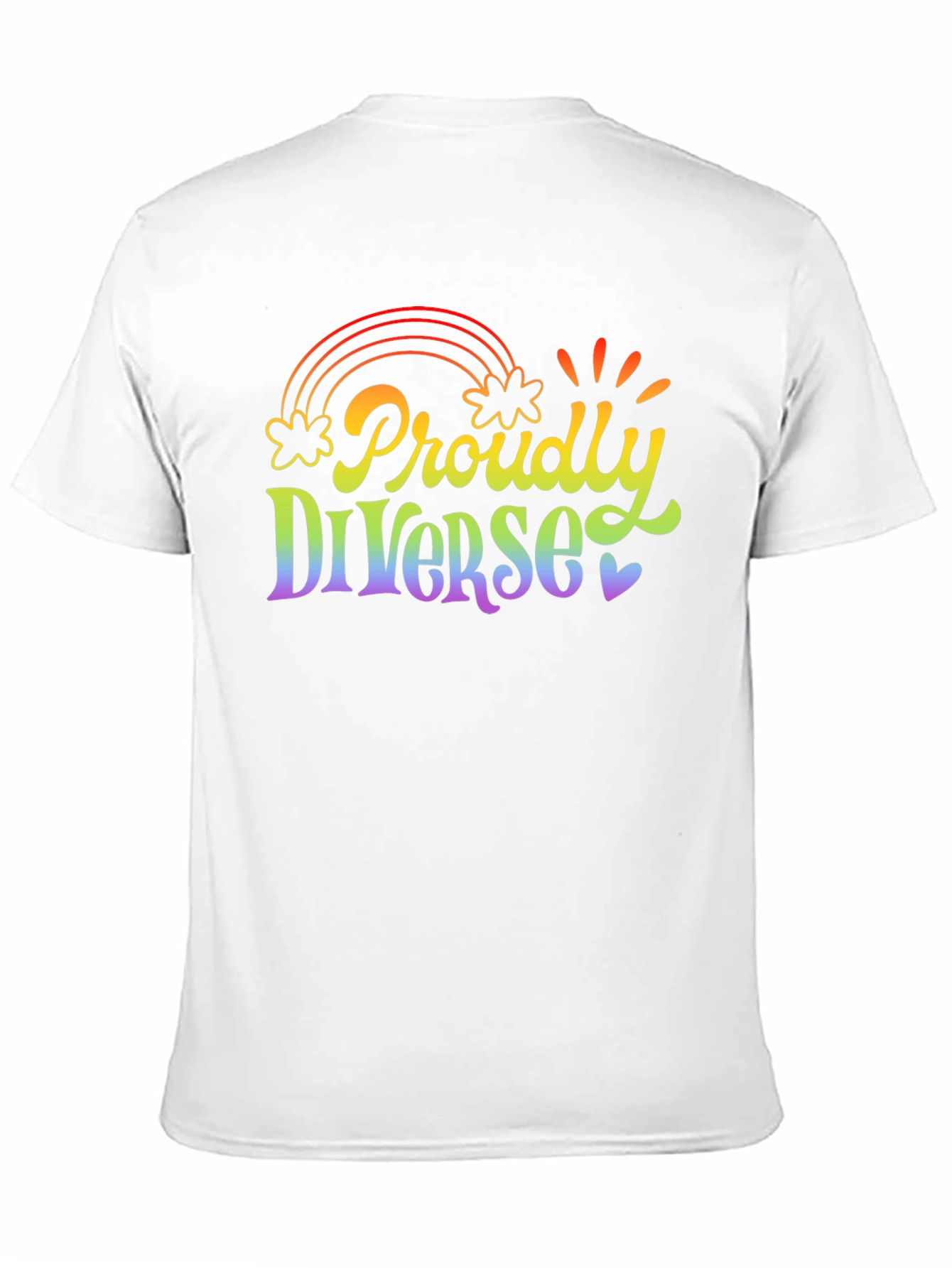 Proudly Diverse Rainbow Graphic T-Shirt
