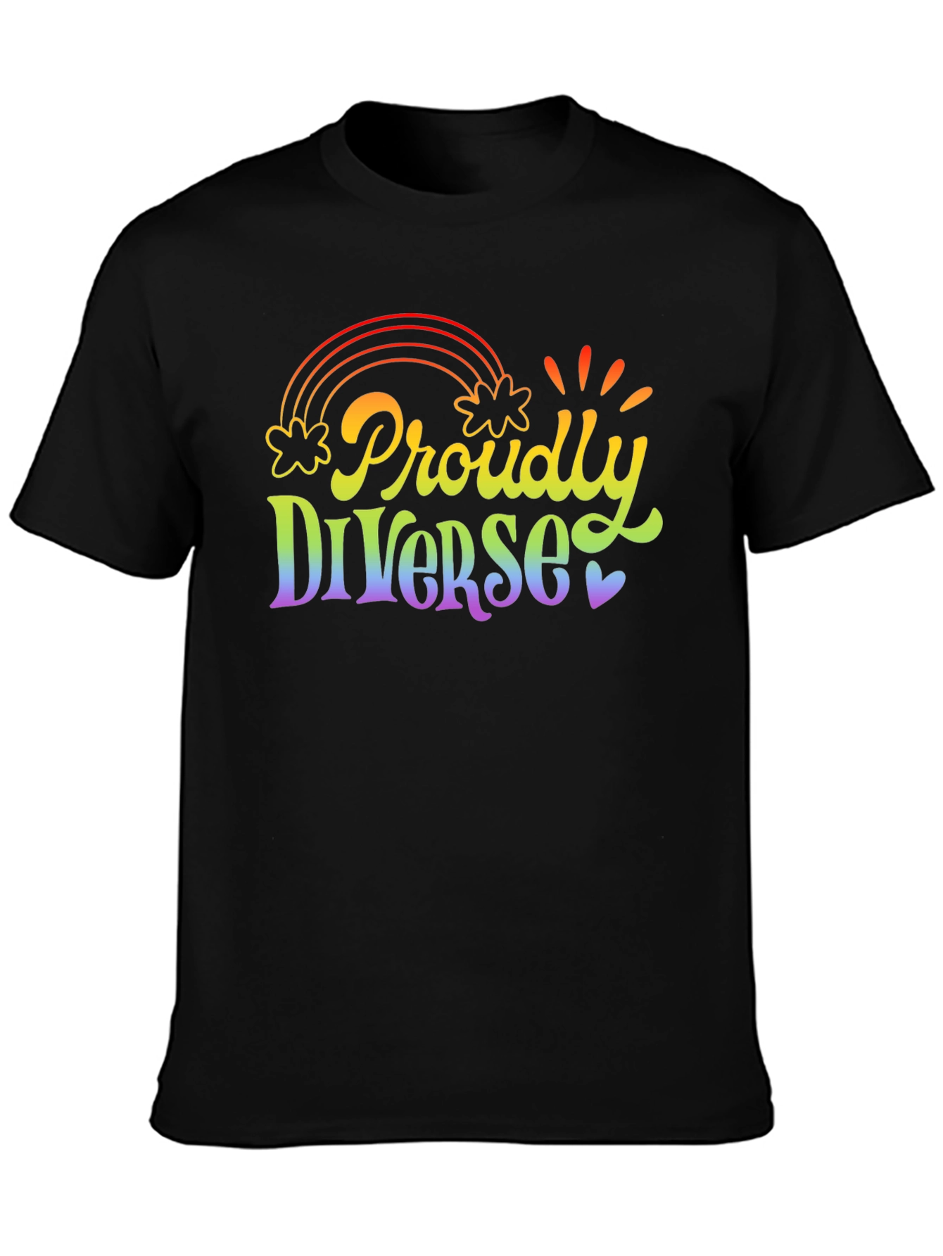 Proudly Diverse Rainbow Graphic T-Shirt