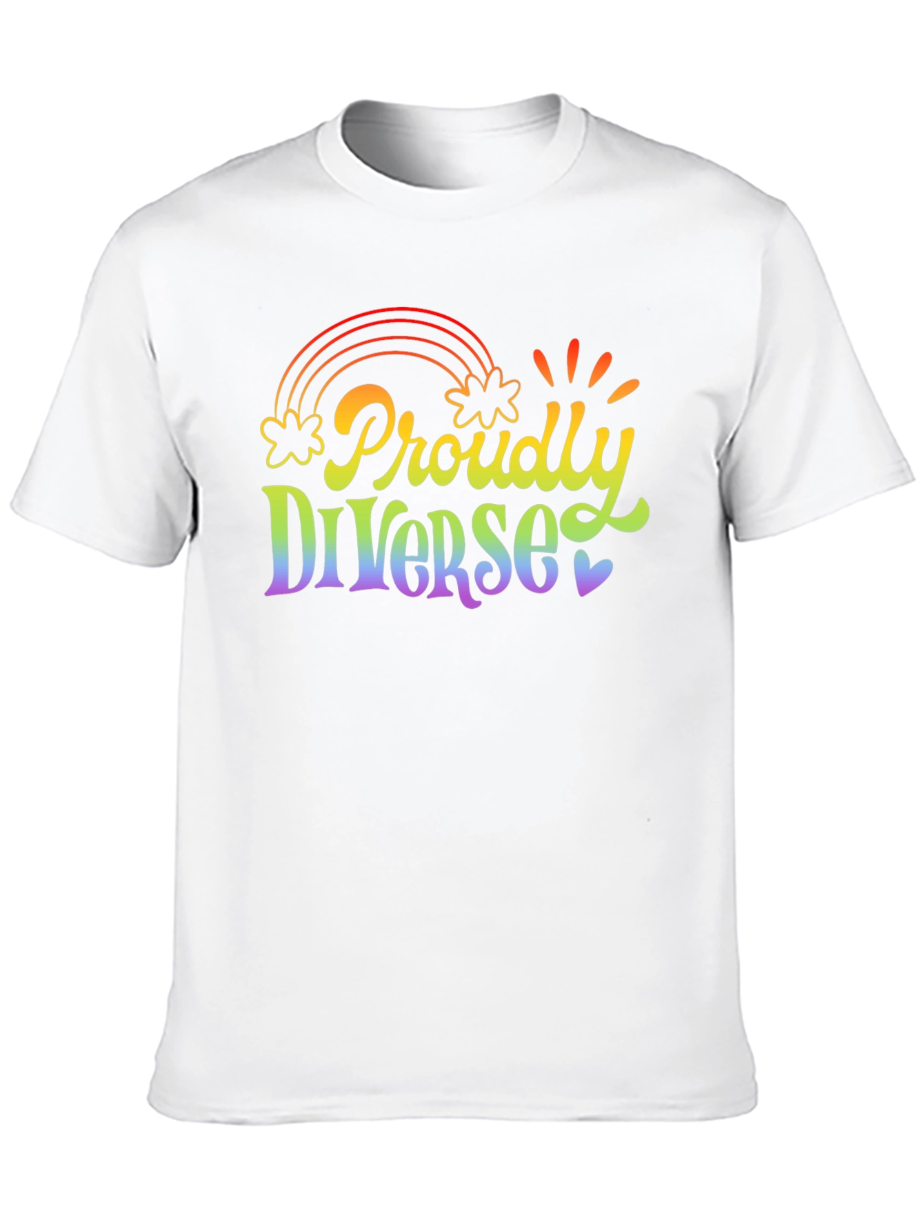 Proudly Diverse Rainbow Graphic T-Shirt
