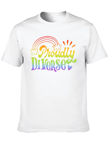 Proudly Diverse Rainbow Graphic T-Shirt