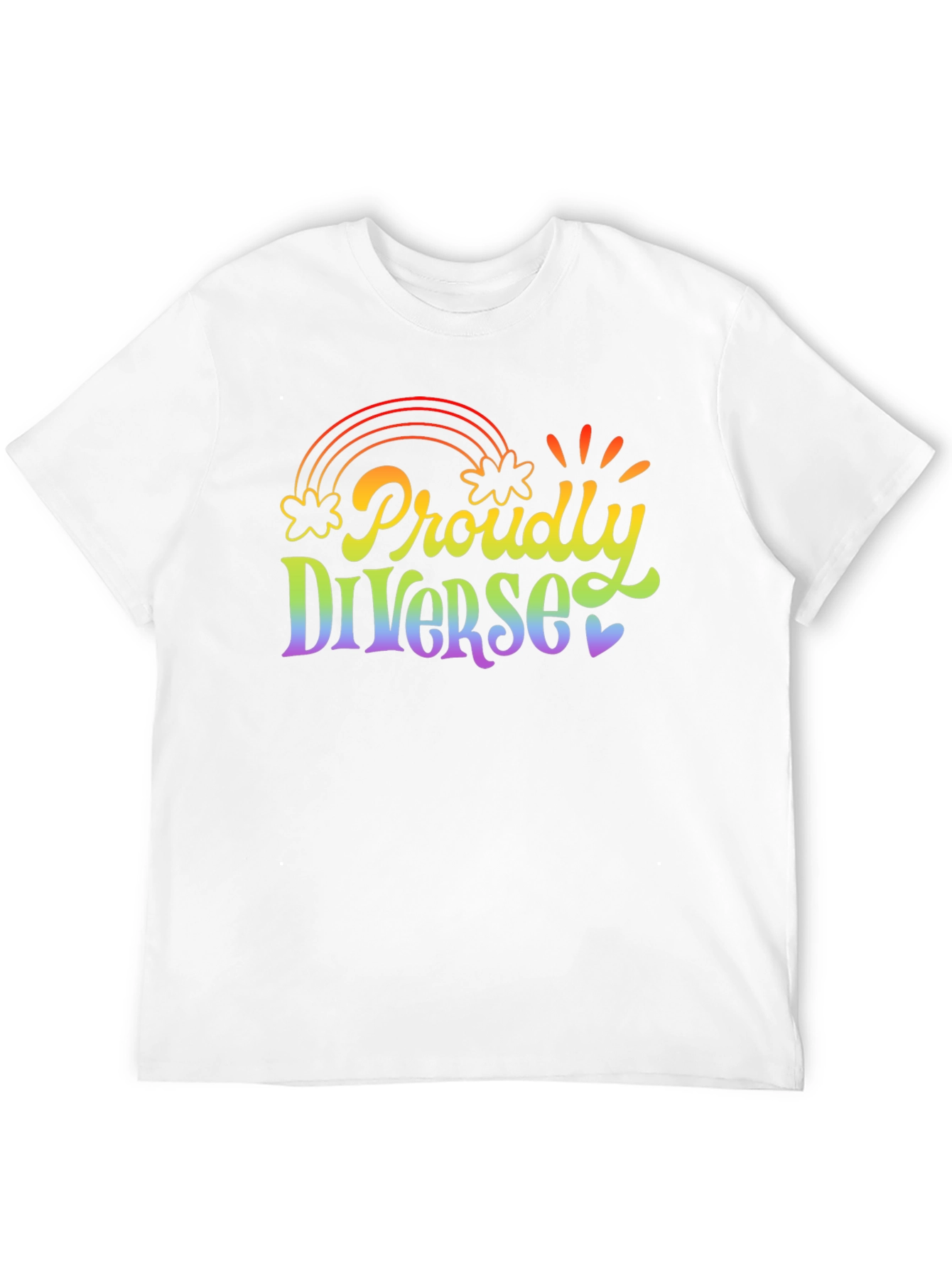 Proudly Diverse Rainbow Graphic T-Shirt