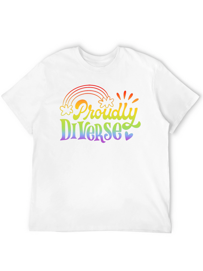 Proudly Diverse Rainbow Graphic T-Shirt