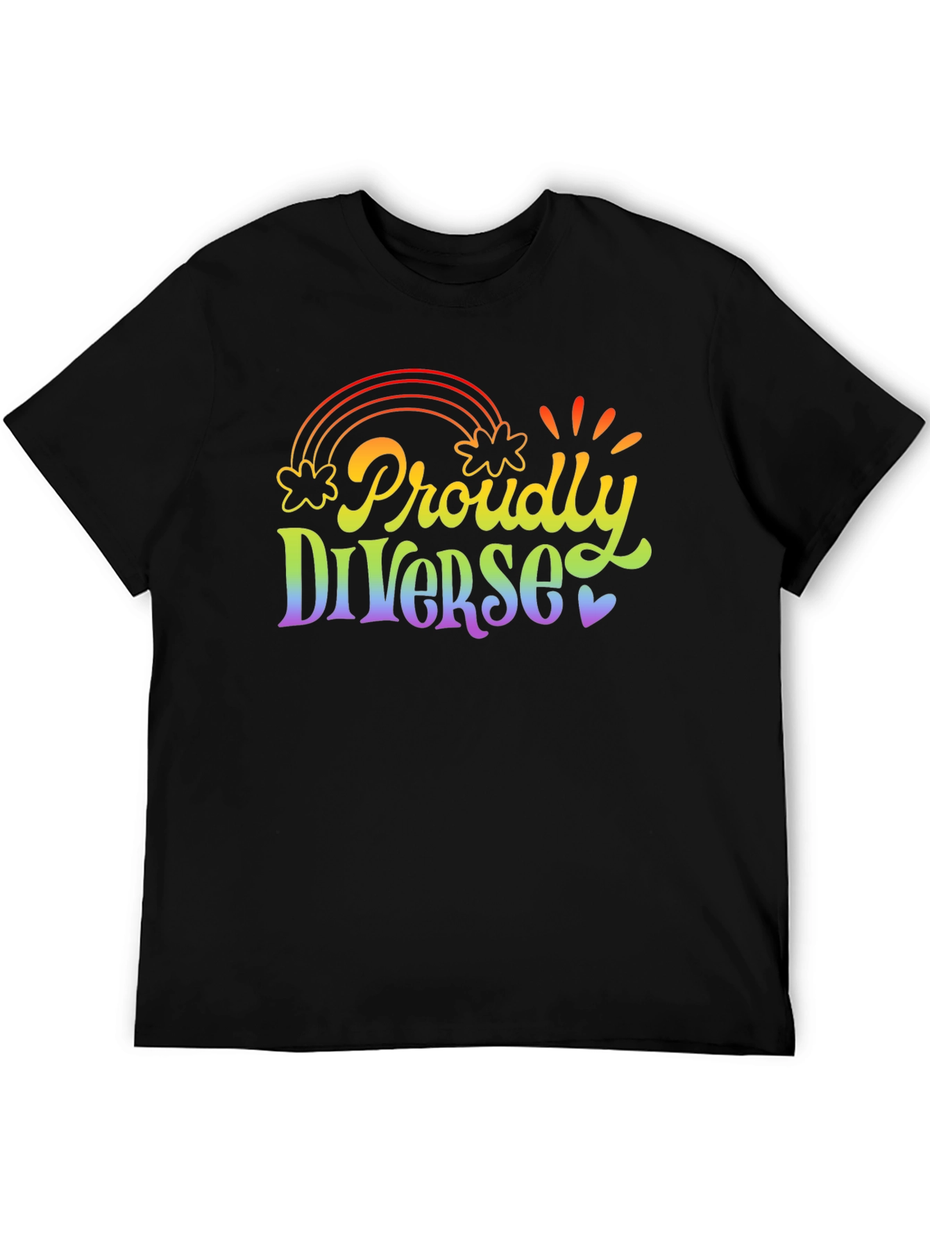Proudly Diverse Rainbow Graphic T-Shirt