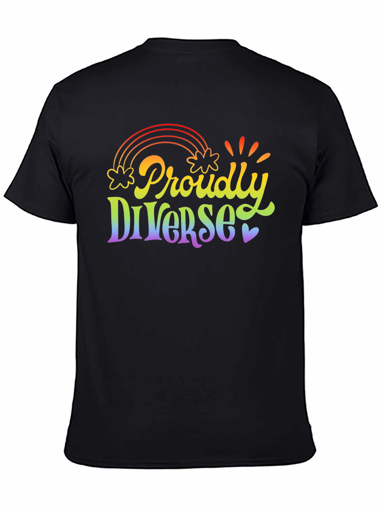 Proudly Diverse Rainbow Graphic T-Shirt