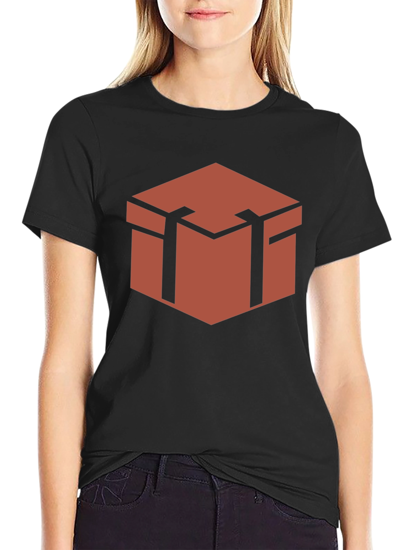 Geometric Chest Graphic Tee - Stylish Black Shirt