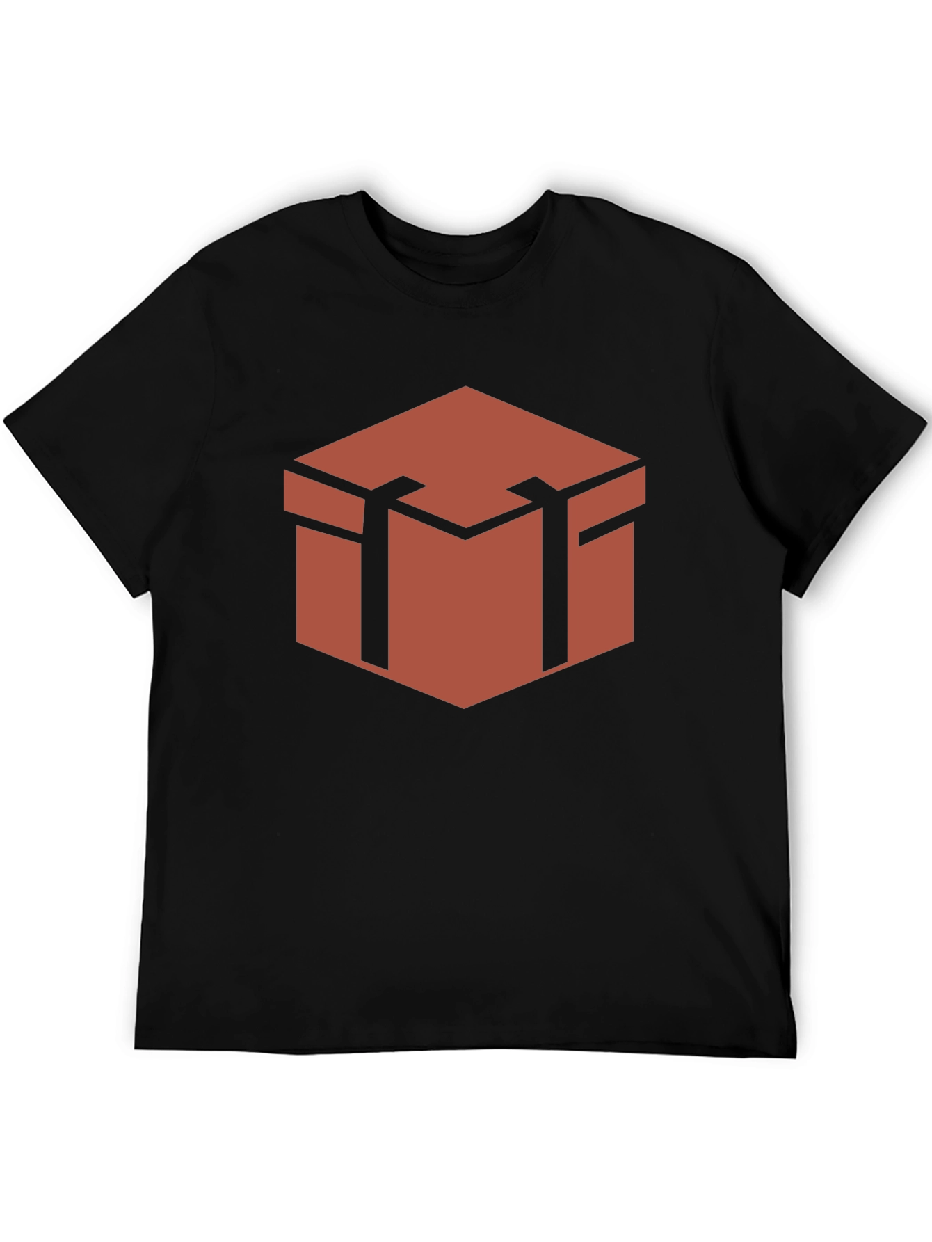 Geometric Chest Graphic Tee - Stylish Black Shirt