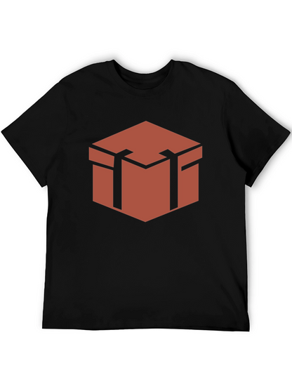 Geometric Chest Graphic Tee - Stylish Black Shirt
