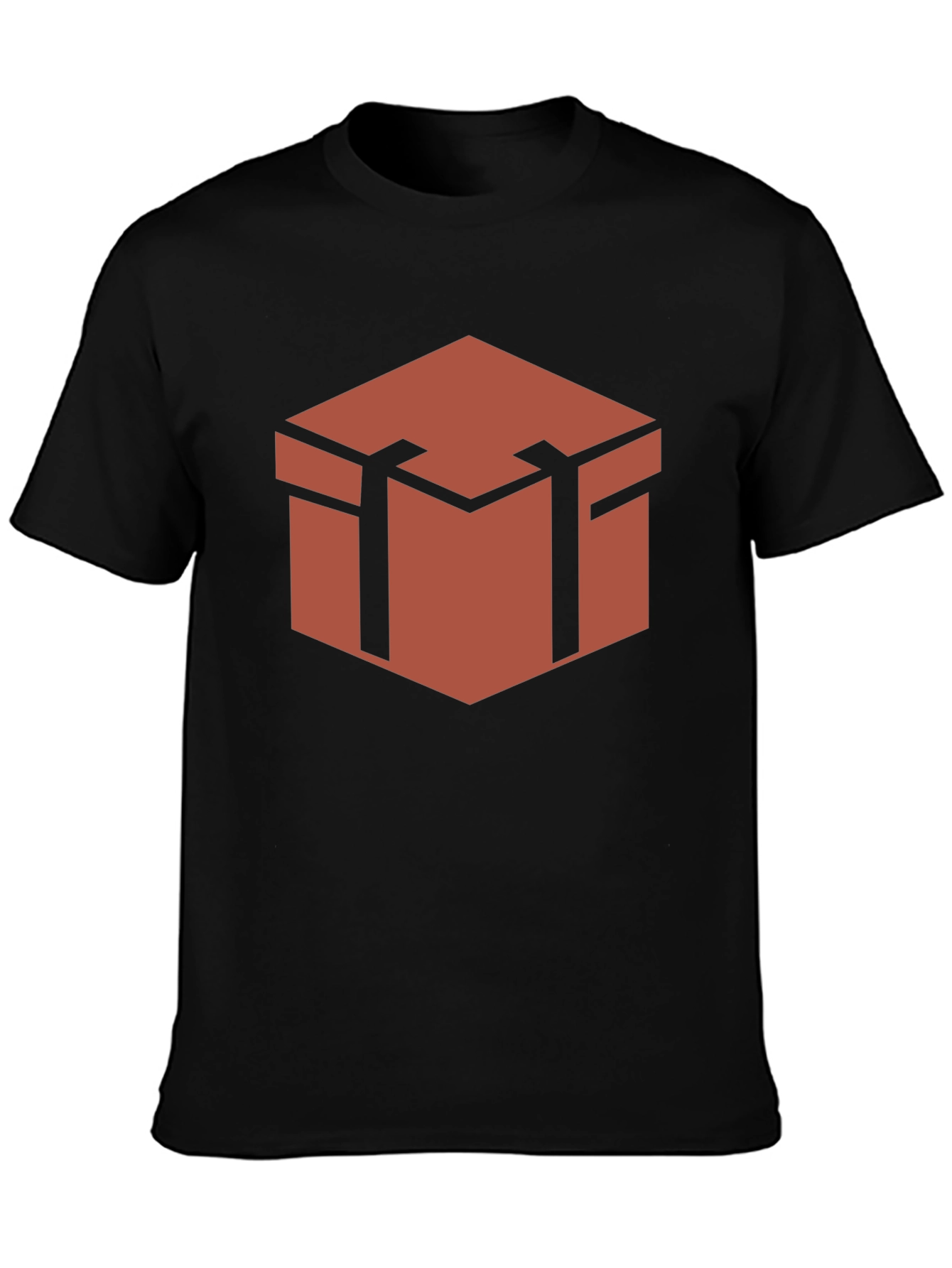 Geometric Chest Graphic Tee - Stylish Black Shirt
