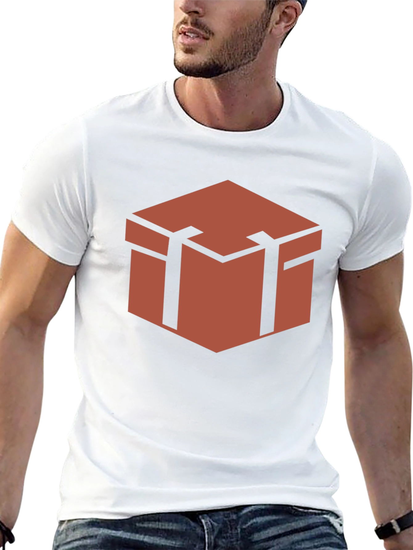 Geometric Chest Graphic Tee - Stylish Black Shirt