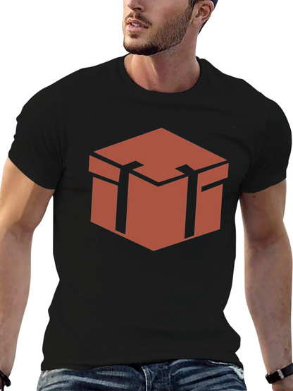 Geometric Chest Graphic Tee - Stylish Black Shirt